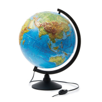 Глобус Земли физический  с подсветкой D=320 мм - «globural.ru» - Пенза