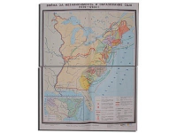 Учебная карта "Война за независимость и образование США (1775-1783) 1240*940 мм" (матовое, 2-стороннее лам.) - «globural.ru» - Пенза