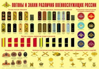 Плакат "Погоны и знаки различия военнослужащих России" - «globural.ru» - Пенза