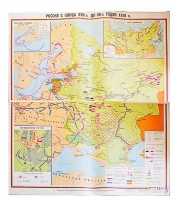 Учебная карта "Россия с конца XVII в. до нач. 60-х г.г. XVIII в." 1100*1400 мм (матовое, 2-стороннее лам.) - «globural.ru» - Пенза