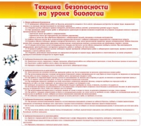 Стенд "Техника безопасности на уроках биологии" (вариант 2) - «globural.ru» - Пенза