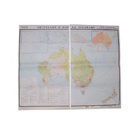 Учебная карта "Австралия и Новая Зеландия" (экономическая) 1100*1340 мм (матовое, 2-стороннее лам.) - «globural.ru» - Пенза