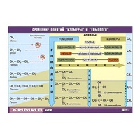 Таблица демонстрационная "Сравнение понятий изомер и гомолог" (винил 70x100) - «globural.ru» - Пенза