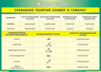 Таблица Сравнение понятий изомер и гомолог 1000*1400 винил - «globural.ru» - Пенза