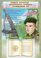 Стенд-уголок "Защита Отечества – обязанность каждого гражданина Российской Федерации" - «globural.ru» - Пенза