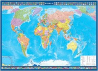 Настенная политическая карта мира с флагами на английском языке - «globural.ru» - Пенза