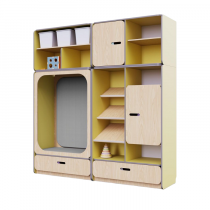 Детская стенка с местом для хранения и прямоугольной зоной отдыха из коллекции «НЕГА» (цвет желтый) - «globural.ru» - Пенза