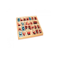 Английский подвижный деревянный алфавит в коробке - печатные буквы. 5/10 штук - «globural.ru» - Пенза