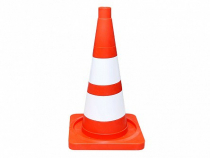 Сигнальный дорожный конус (мягкий, с двумя белыми полосами) - «globural.ru» - Пенза