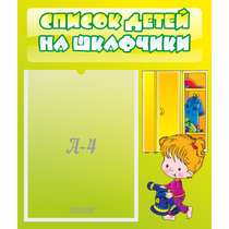 Стенд "Список детей на шкафчики" №5 - «globural.ru» - Пенза