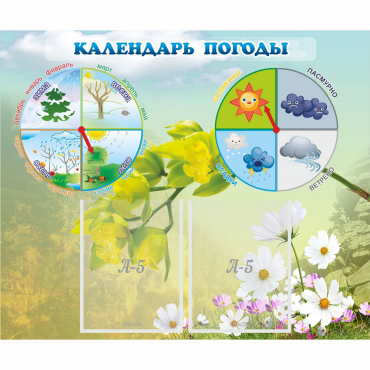 Стенд "Календарь погоды" с 2 карманами - «globural.ru» - Пенза