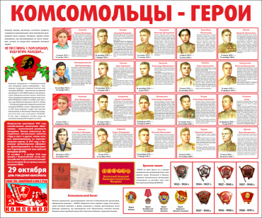 Тематический стенд "Комсомольцы-герои" - «globural.ru» - Пенза
